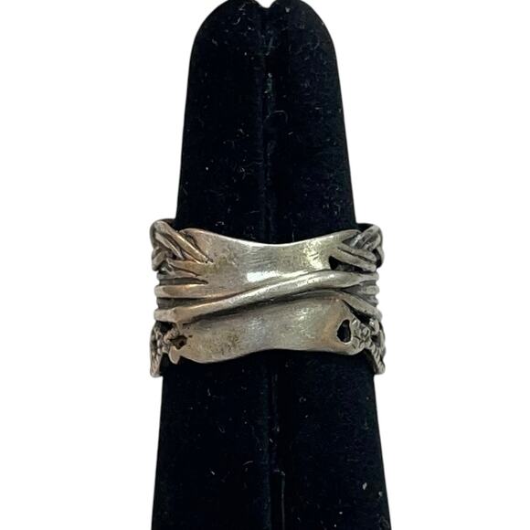 Unique ISRAEL 925 SILVER RING Green Stone Size 5.5 - Picture 3 of 5